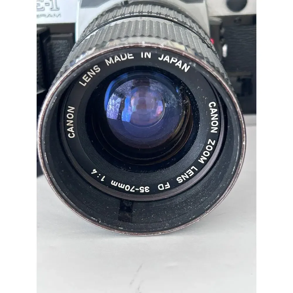 Canon AE-1 Program SLR Camera W/ 35-70MM Zoom and Drive Motor - Papers-Tested